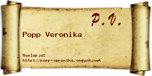 Popp Veronika névjegykártya